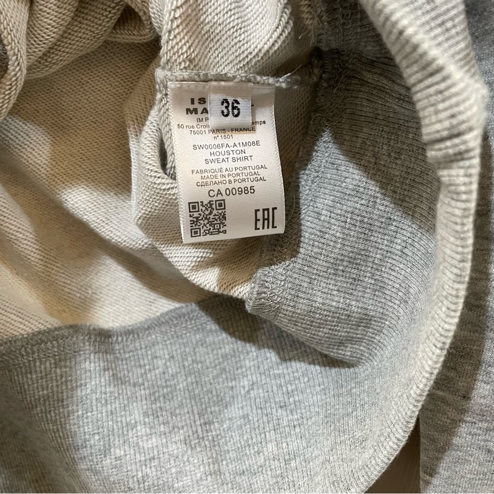 Isabel Marant Heather Gray Sweatshirt with Brown Logo - Picture 8 of 9